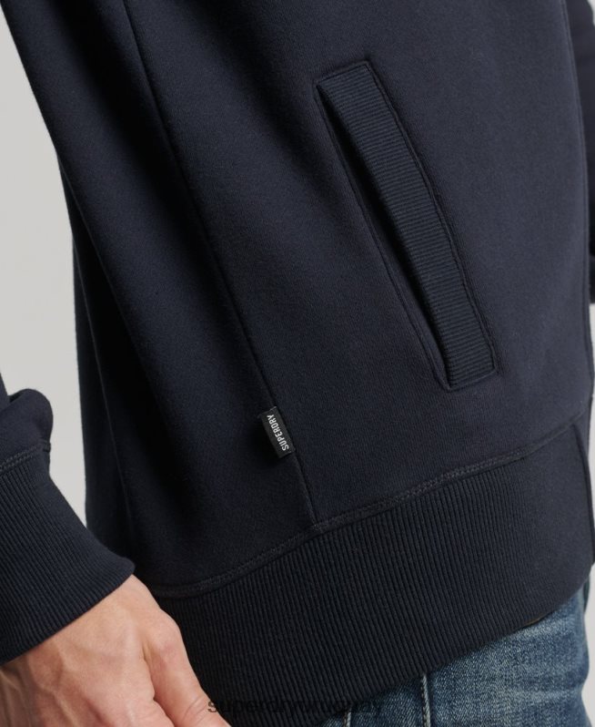 uy Superdry hombres top deportivo de algodón orgánico con cremallera y logo vintage Armada DT2N8Z5041 ropa