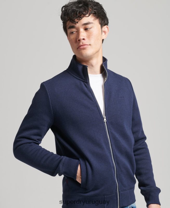 uy Superdry hombres top deportivo de algodón orgánico con cremallera y logo vintage Armada DT2N8Z5083 ropa