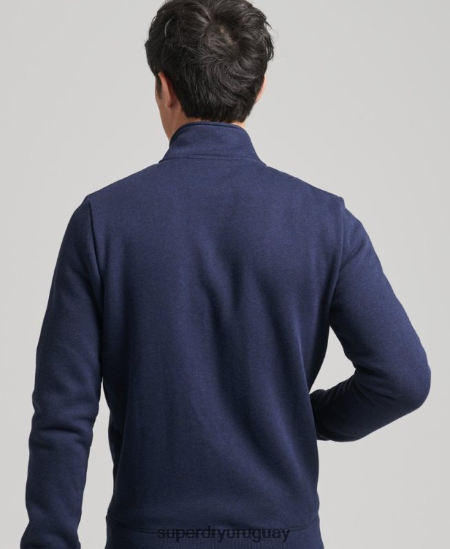 uy Superdry hombres top deportivo de algodón orgánico con cremallera y logo vintage Armada DT2N8Z5083 ropa
