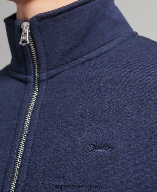 uy Superdry hombres top deportivo de algodón orgánico con cremallera y logo vintage Armada DT2N8Z5083 ropa