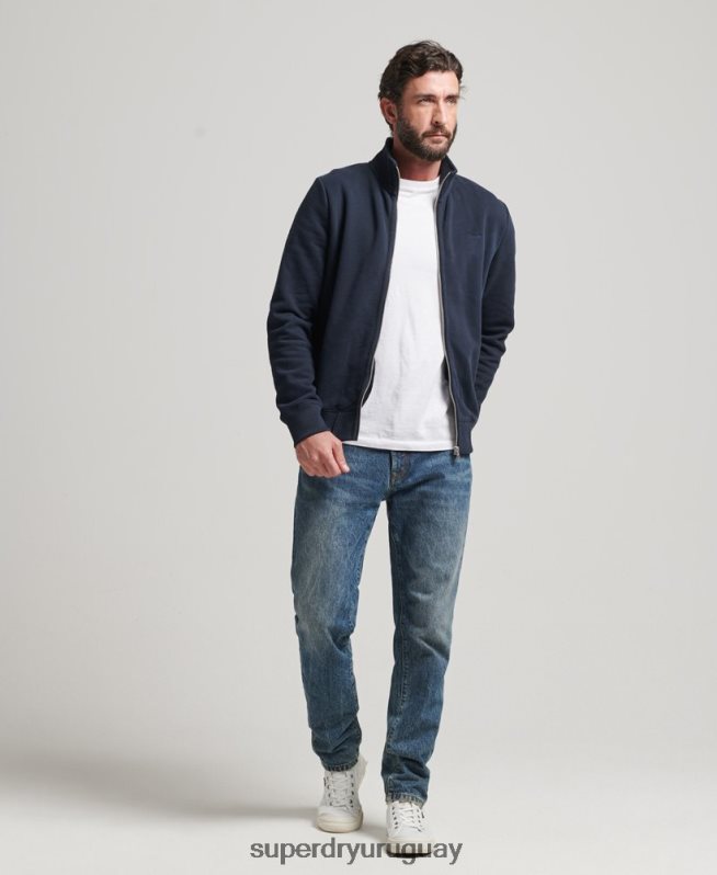 uy Superdry hombres top deportivo de algodón orgánico con cremallera y logo vintage Armada DT2N8Z5085 ropa