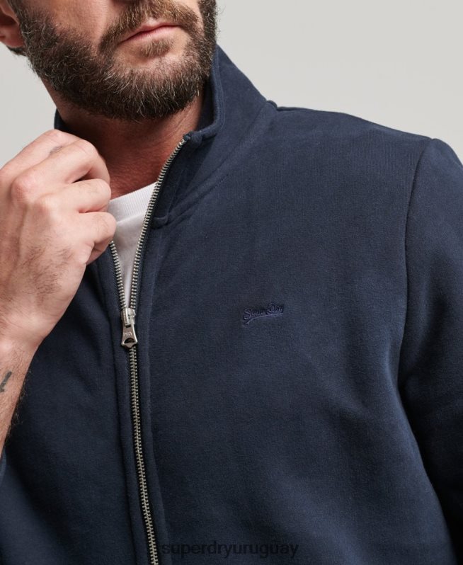 uy Superdry hombres top deportivo de algodón orgánico con cremallera y logo vintage Armada DT2N8Z5085 ropa