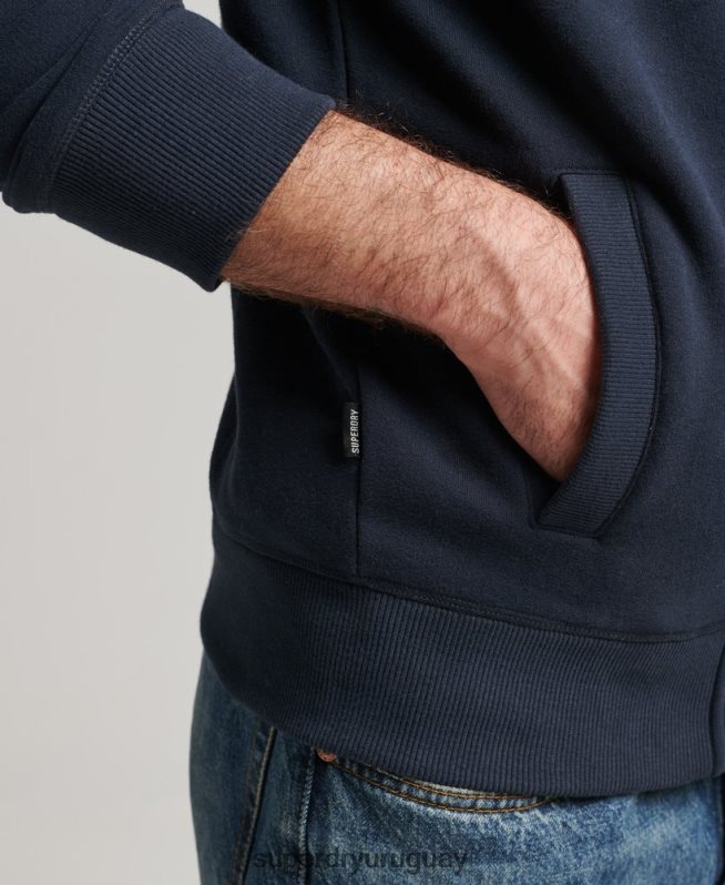uy Superdry hombres top deportivo de algodón orgánico con cremallera y logo vintage Armada DT2N8Z5085 ropa