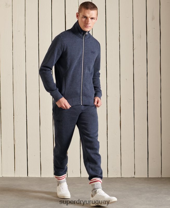 uy Superdry hombres top deportivo de algodón orgánico con cremallera y logo vintage Armada DT2N8Z5136 ropa