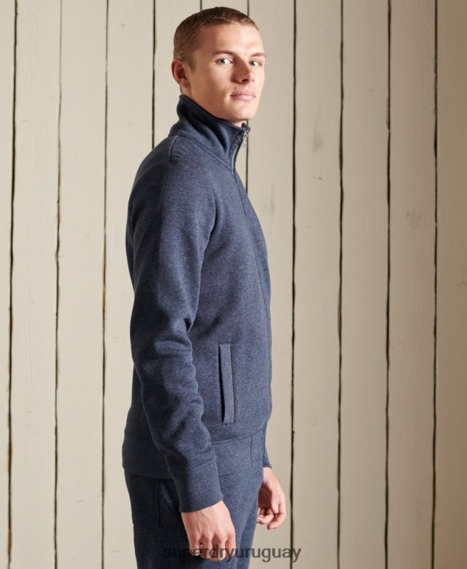 uy Superdry hombres top deportivo de algodón orgánico con cremallera y logo vintage Armada DT2N8Z5136 ropa