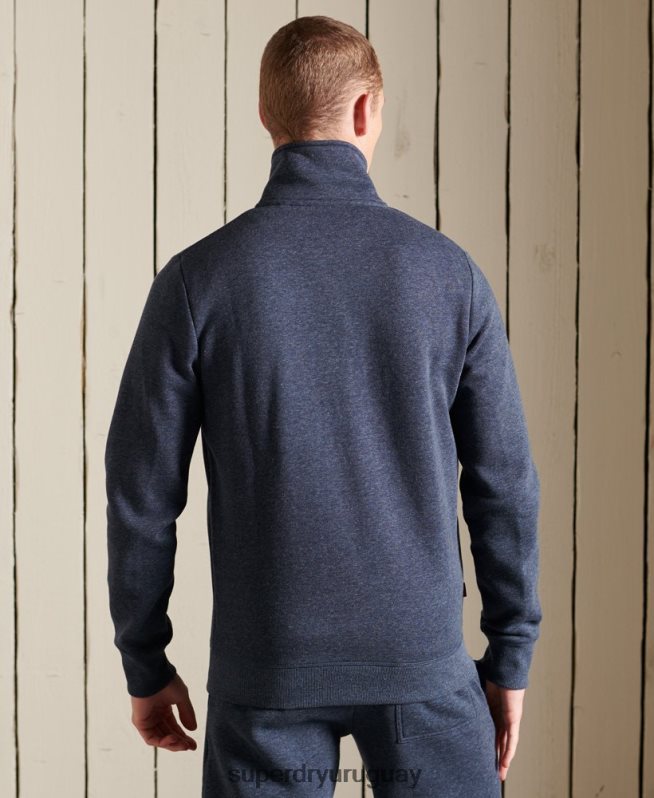 uy Superdry hombres top deportivo de algodón orgánico con cremallera y logo vintage Armada DT2N8Z5136 ropa