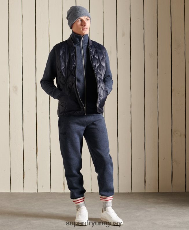 uy Superdry hombres top deportivo de algodón orgánico con cremallera y logo vintage Armada DT2N8Z5136 ropa