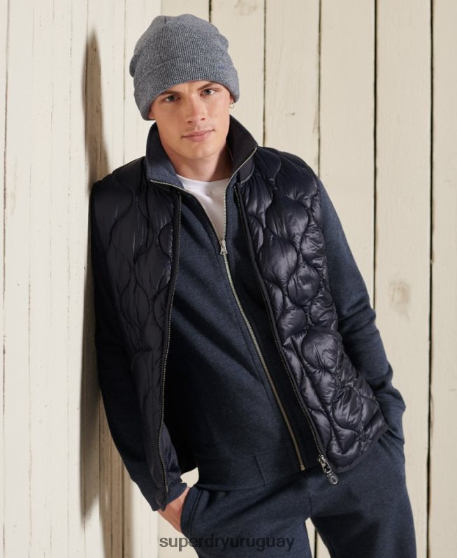 uy Superdry hombres top deportivo de algodón orgánico con cremallera y logo vintage Armada DT2N8Z5136 ropa