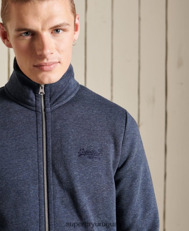 uy Superdry hombres top deportivo de algodón orgánico con cremallera y logo vintage Armada DT2N8Z5136 ropa