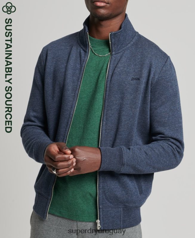 uy Superdry hombres top deportivo de algodón orgánico con cremallera y logo vintage Armada DT2N8Z5154 ropa