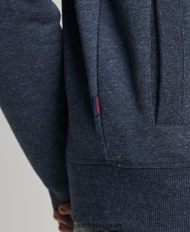uy Superdry hombres top deportivo de algodón orgánico con cremallera y logo vintage Armada DT2N8Z5154 ropa