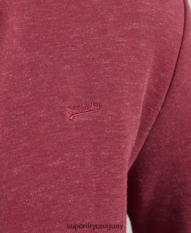uy Superdry hombres top deportivo de algodón orgánico con cremallera y logo vintage rojo DT2N8Z5112 ropa