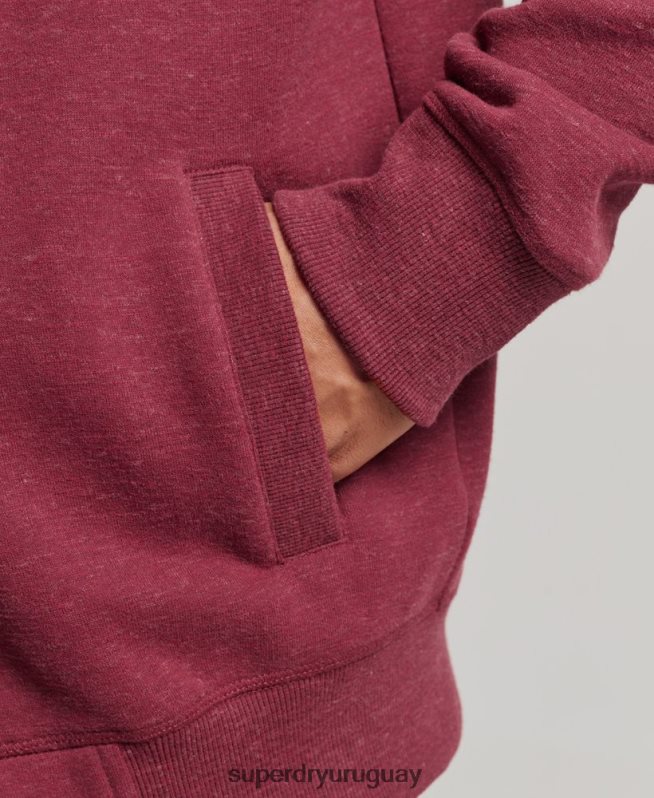 uy Superdry hombres top deportivo de algodón orgánico con cremallera y logo vintage rojo DT2N8Z5112 ropa