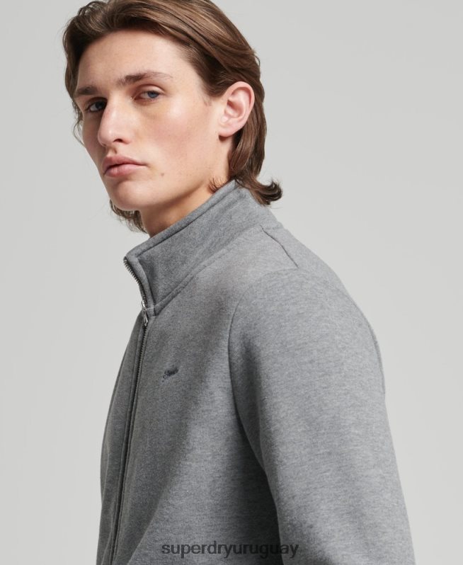 uy Superdry hombres top deportivo de algodón orgánico con logo vintage bordado gris DT2N8Z843 ropa