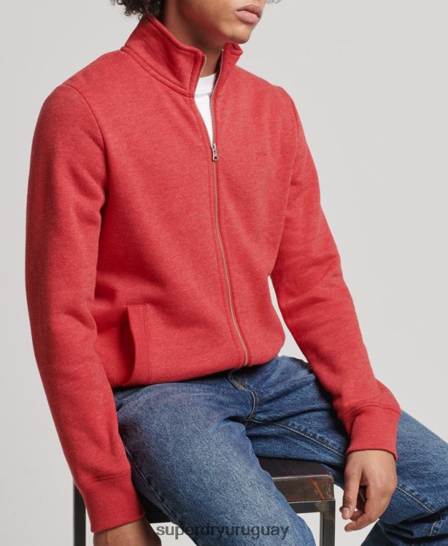 uy Superdry hombres top deportivo de algodón orgánico con logo vintage bordado rojo DT2N8Z810 ropa