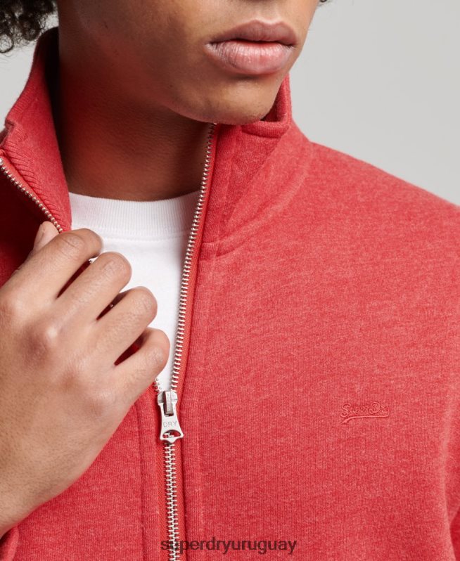 uy Superdry hombres top deportivo de algodón orgánico con logo vintage bordado rojo DT2N8Z810 ropa
