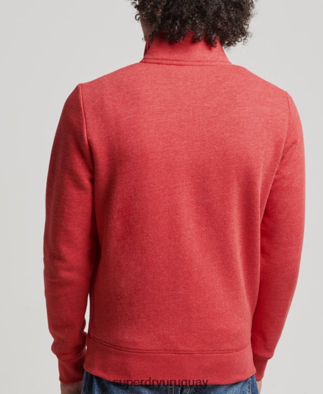 uy Superdry hombres top deportivo de algodón orgánico con logo vintage bordado rojo DT2N8Z810 ropa