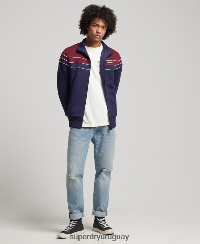 uy Superdry hombres top deportivo vintage con cremallera Armada DT2N8Z834 ropa