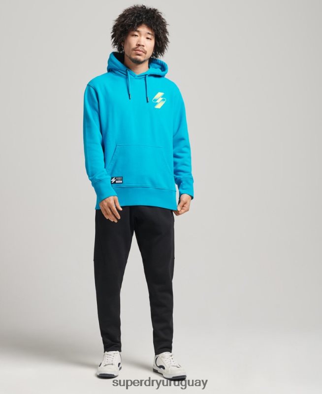 uy Superdry mujer sudadera con capucha holgada de semitono de código azul DT2N8Z6119 ropa
