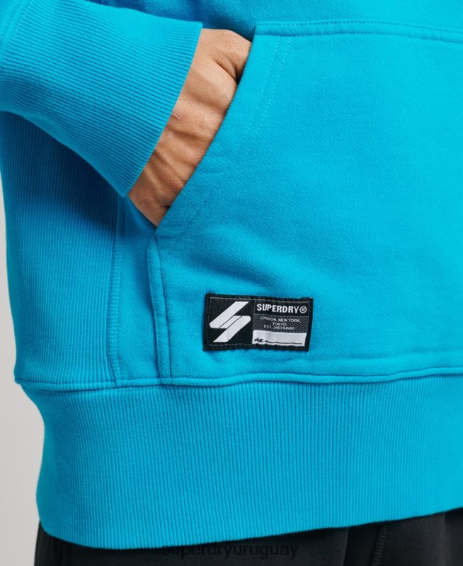 uy Superdry mujer sudadera con capucha holgada de semitono de código azul DT2N8Z6119 ropa
