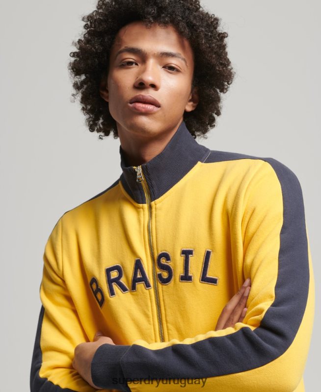 uy Superdry x Ringspun hombres camiseta de fútbol brasil amarillo DT2N8Z507 ropa