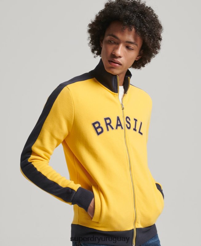 uy Superdry x Ringspun hombres camiseta de fútbol brasil amarillo DT2N8Z507 ropa