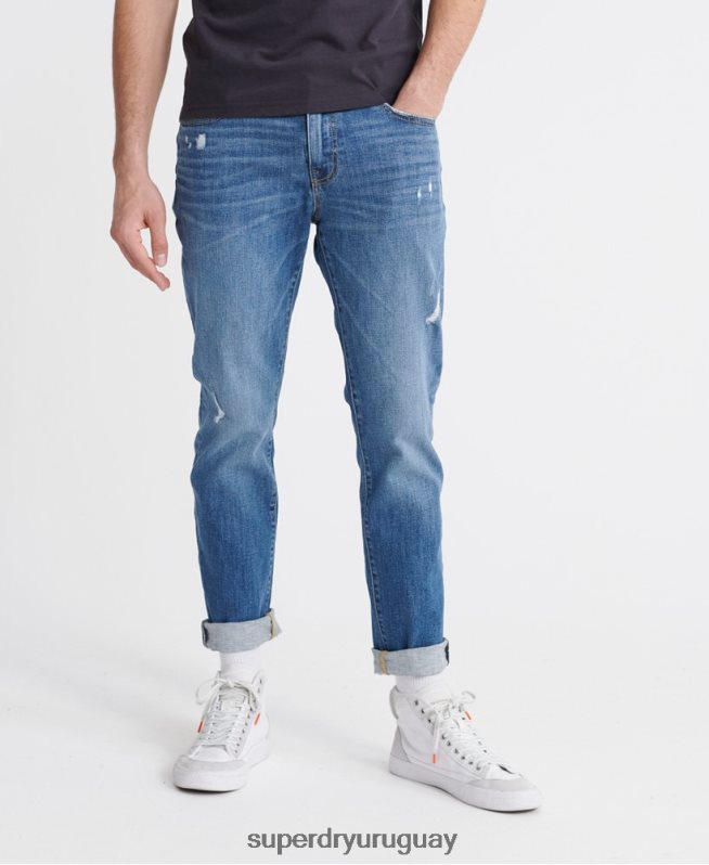 uy Superdry hombres 03 jeans ajustados tyler azul claro DT2N8Z1235 ropa