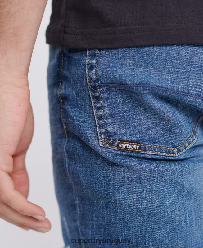 uy Superdry hombres 03 jeans ajustados tyler azul claro DT2N8Z1235 ropa