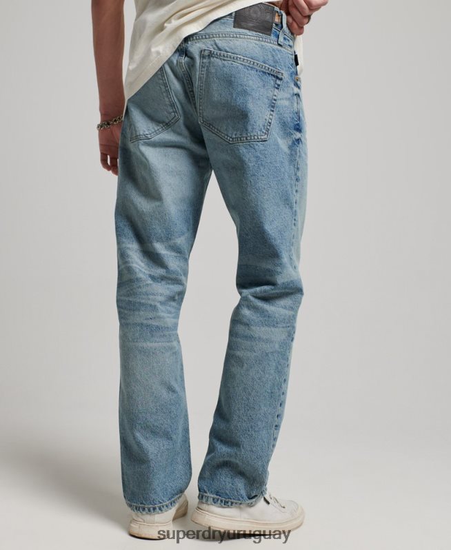 uy Superdry hombres jeans rectos de algodón orgánico azul claro DT2N8Z1231 ropa