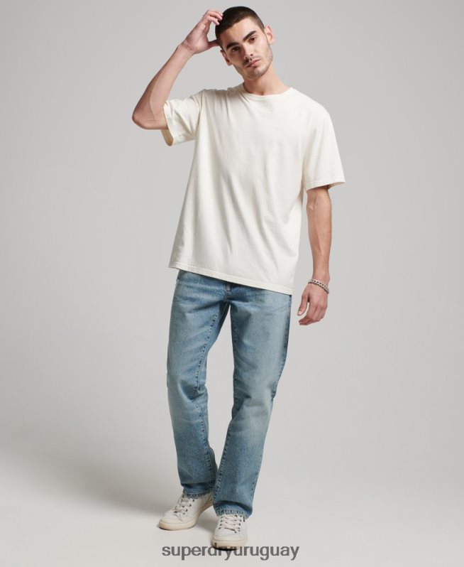 uy Superdry hombres jeans rectos de algodón orgánico azul claro DT2N8Z1231 ropa