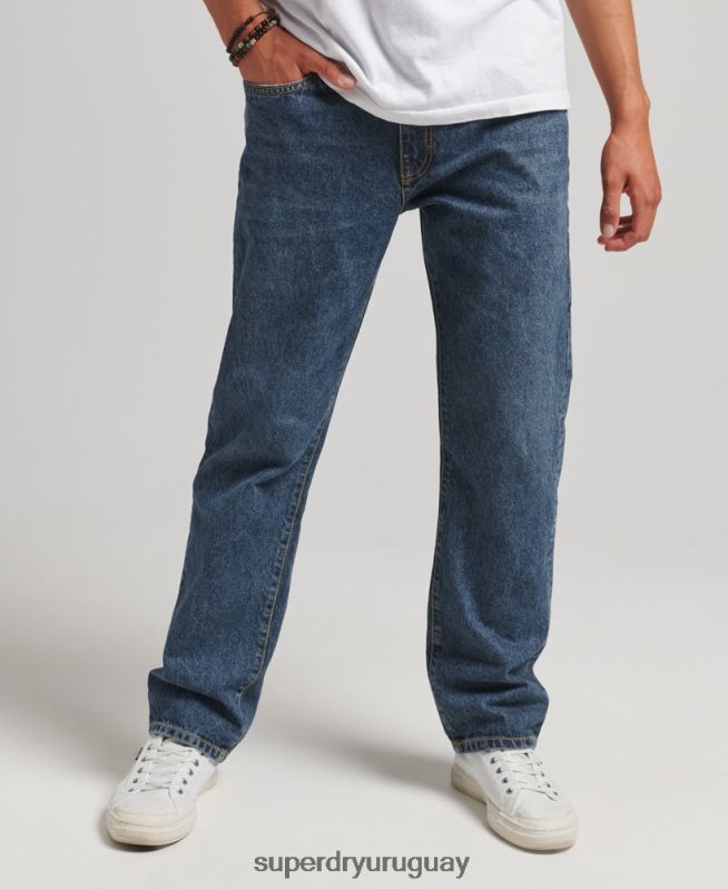 uy Superdry hombres jeans rectos de algodón orgánico azul oscuro DT2N8Z1232 ropa