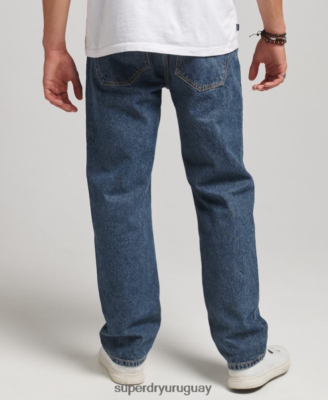 uy Superdry hombres jeans rectos de algodón orgánico azul oscuro DT2N8Z1232 ropa