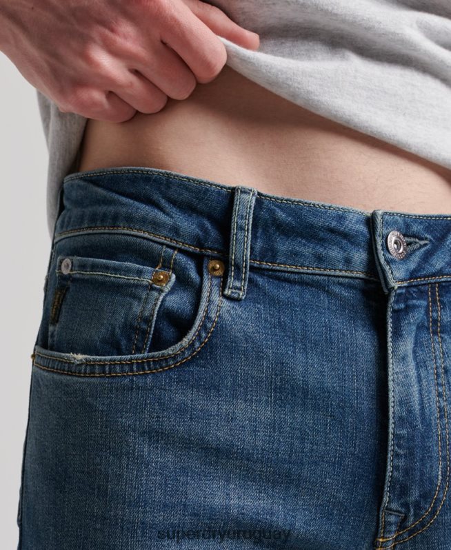 uy Superdry hombres jeans slim de algodón orgánico azul DT2N8Z1207 ropa