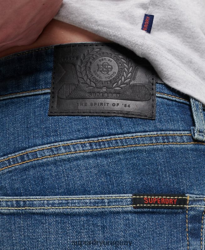 uy Superdry hombres jeans slim de algodón orgánico azul DT2N8Z1207 ropa