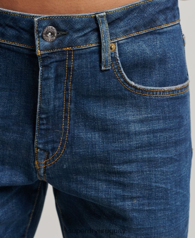 uy Superdry hombres jeans slim de algodón orgánico azul DT2N8Z1209 ropa
