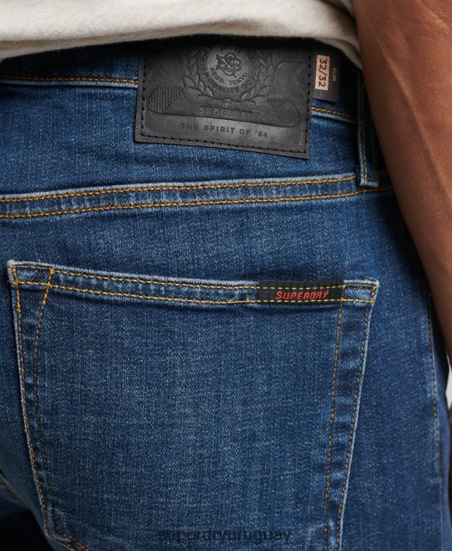 uy Superdry hombres jeans slim de algodón orgánico azul DT2N8Z1209 ropa