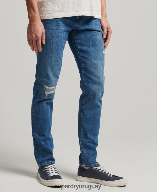 uy Superdry hombres jeans slim de algodón orgánico azul claro DT2N8Z1220 ropa
