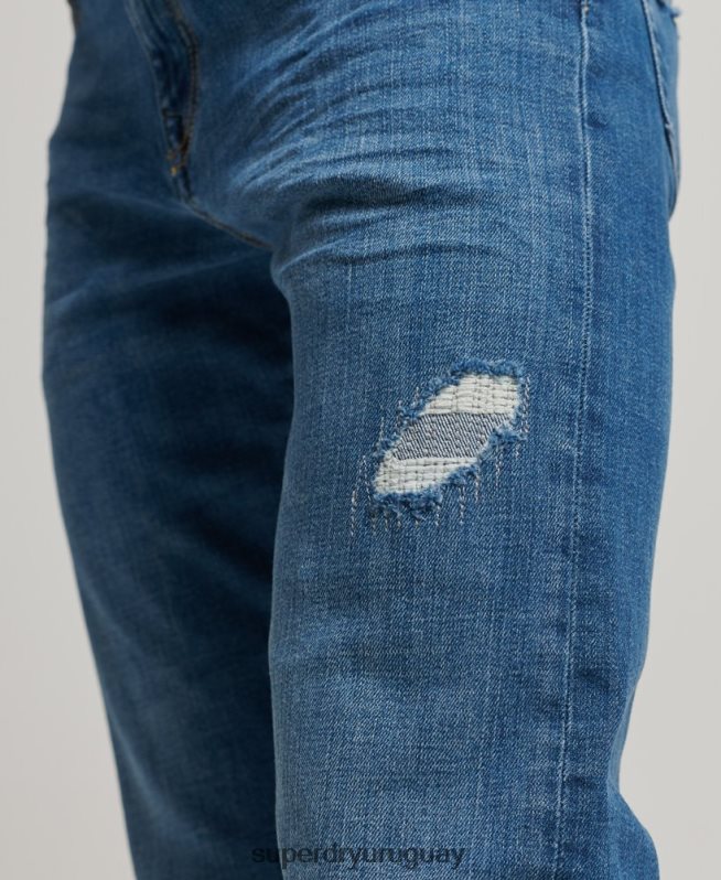 uy Superdry hombres jeans slim de algodón orgánico azul claro DT2N8Z1220 ropa