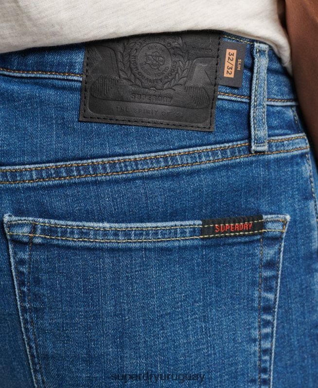 uy Superdry hombres jeans slim de algodón orgánico azul claro DT2N8Z1220 ropa