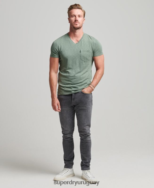 uy Superdry hombres jeans slim de algodón orgánico gris DT2N8Z1230 ropa