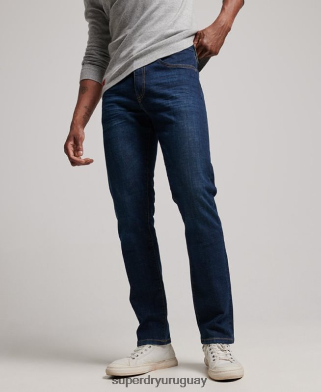 uy Superdry hombres jeans slim rectos de algodón orgánico azul DT2N8Z1208 ropa