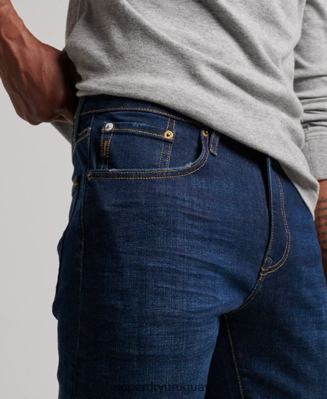 uy Superdry hombres jeans slim rectos de algodón orgánico azul DT2N8Z1208 ropa