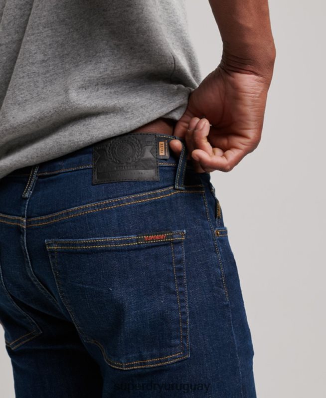 uy Superdry hombres jeans slim rectos de algodón orgánico azul DT2N8Z1208 ropa