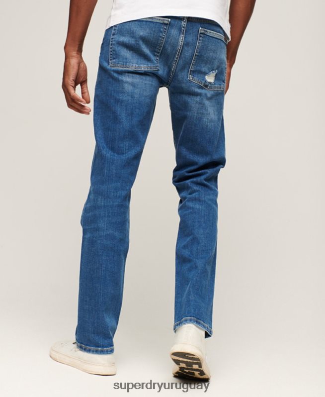 uy Superdry hombres jeans slim rectos de algodón orgánico azul DT2N8Z1214 ropa