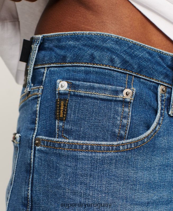 uy Superdry hombres jeans slim rectos de algodón orgánico azul DT2N8Z1214 ropa