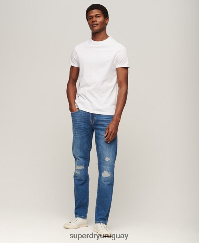 uy Superdry hombres jeans slim rectos de algodón orgánico azul DT2N8Z1214 ropa
