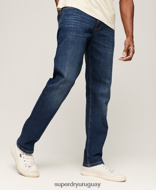 uy Superdry hombres jeans slim rectos de algodón orgánico azul DT2N8Z1225 ropa