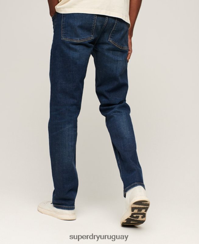 uy Superdry hombres jeans slim rectos de algodón orgánico azul DT2N8Z1225 ropa