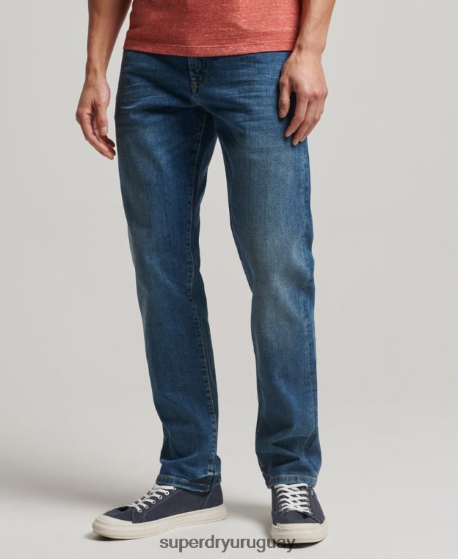 uy Superdry hombres jeans slim rectos de algodón orgánico azul DT2N8Z1229 ropa