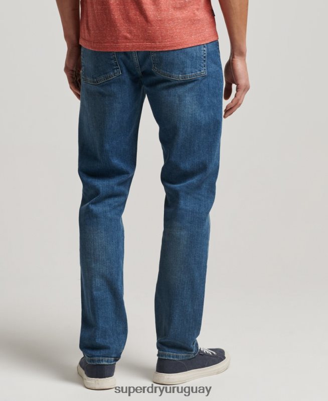 uy Superdry hombres jeans slim rectos de algodón orgánico azul DT2N8Z1229 ropa